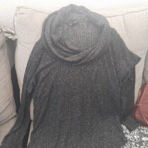 Lucky Brand Cowl Neck Black and White Sweater